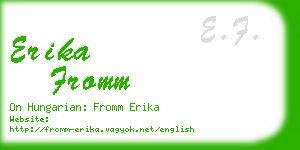 erika fromm business card